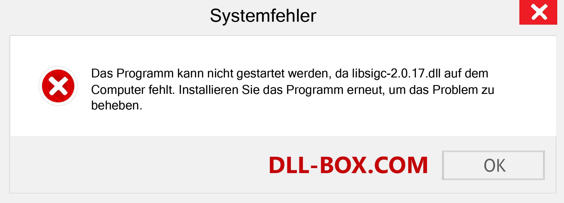 libsigc-2.0.17.dll-Datei fehlt?. Download für Windows 7, 8, 10 - Fix libsigc-2.0.17 dll Missing Error unter Windows, Fotos, Bildern