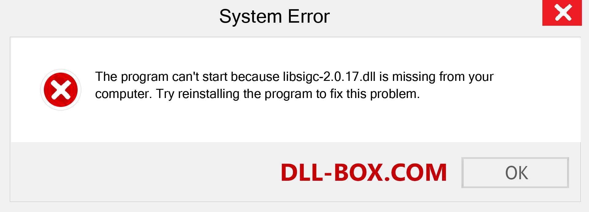  libsigc-2.0.17.dll file is missing?. Download for Windows 7, 8, 10 - Fix  libsigc-2.0.17 dll Missing Error on Windows, photos, images